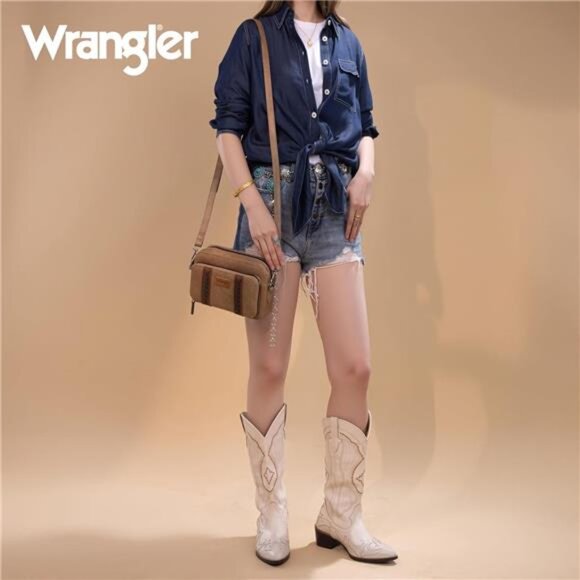 Wrangler Crossbody Bag for Women Shoulder Purse Small Multi Pocket Crossover - Picture 2 of 7